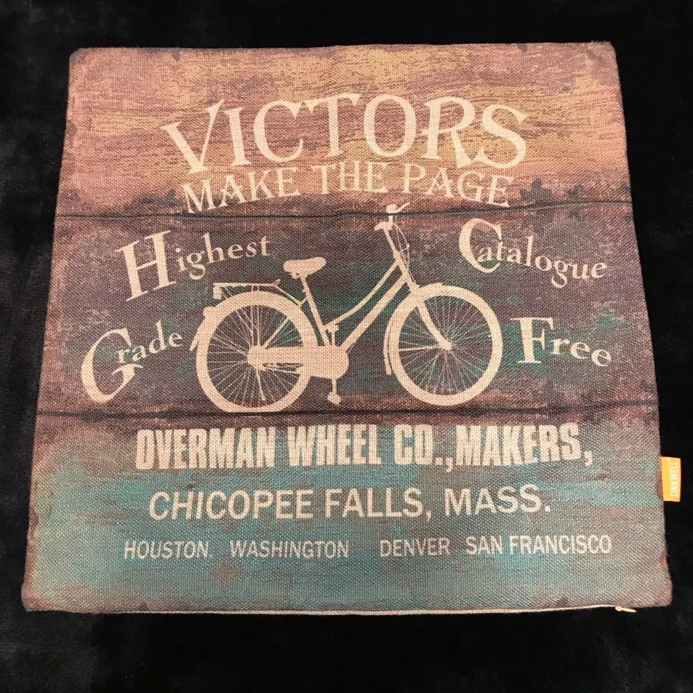 Linkwell Bicycle Wheel Pillow Pillowcase NWOT
Overman Bike Antique Vintage - Picture 4 of 12